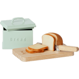 Miniature bread box with cutting board & knife
