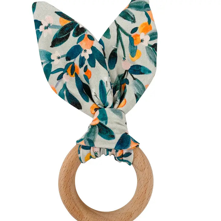 Crinkle Bunny Ears Teether in Citrus by Chewable Charm