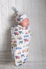 Knit Swaddle Blanket in Diesel by Copper Pearl