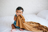 Knit Swaddle Blanket in Camel by Copper Pearl