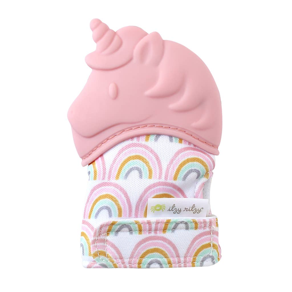 Teething Mitt in Light Pink Unicorn by  Itzy Ritzy