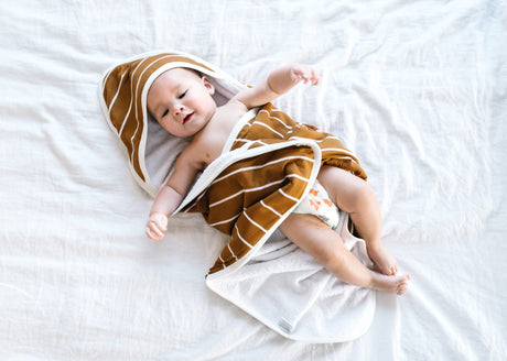 Knit Hooded Towel in Camel by Copper Pearl