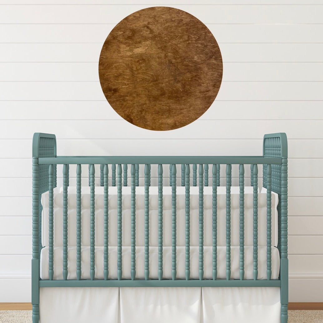 Sugar + Maple Round Base Personalized Wood Name Sign | English Chestnut