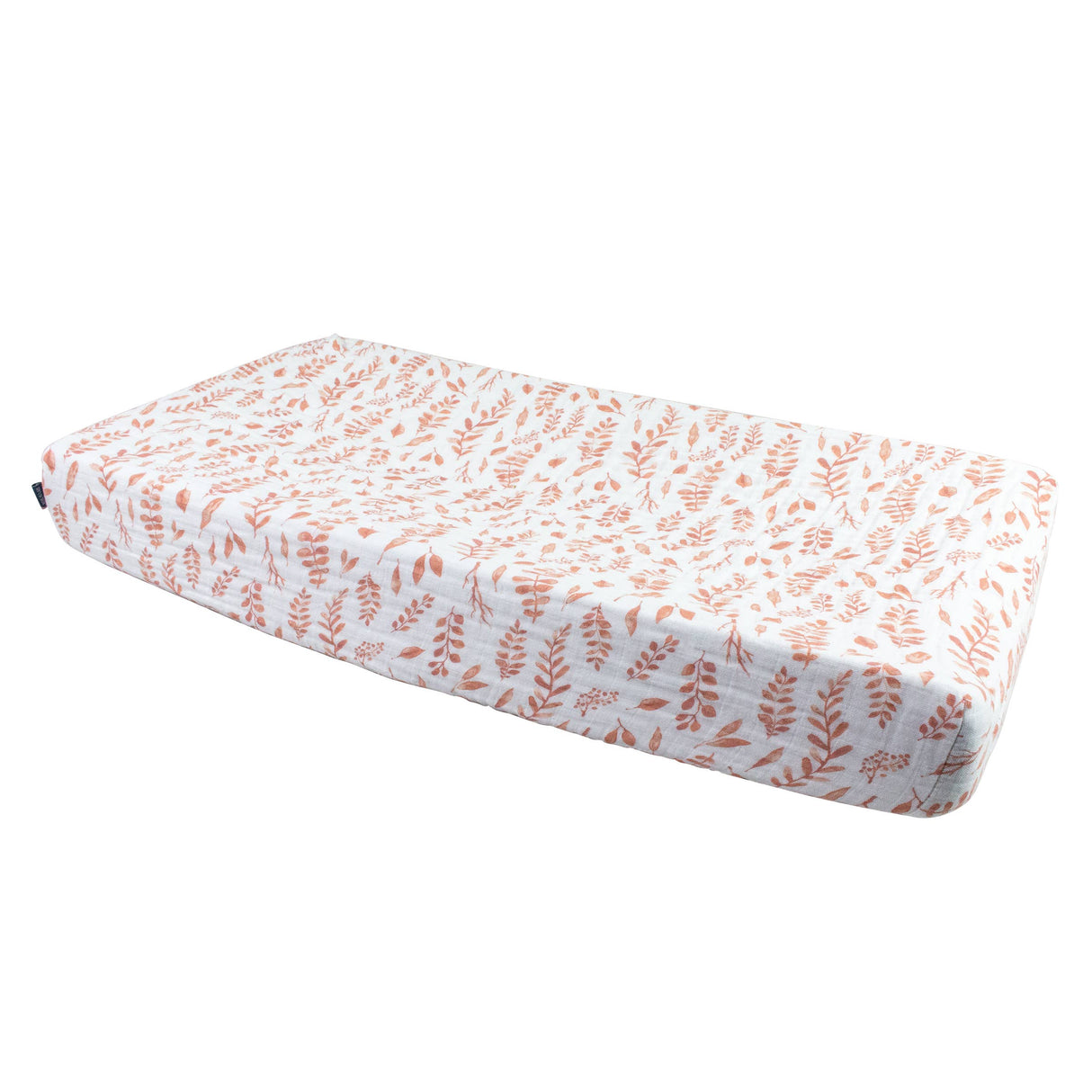 Bebe Au Lait - Pink Leaves Classic Muslin Changing Pad Cover