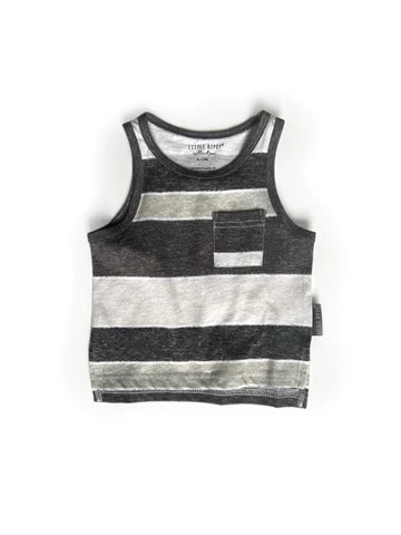 Washed Stripe Pocket Tank by Little Bipsy