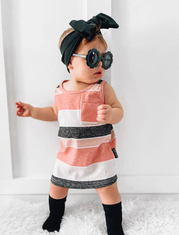 Washed Stripe Pocket Dress by Little Bipsy