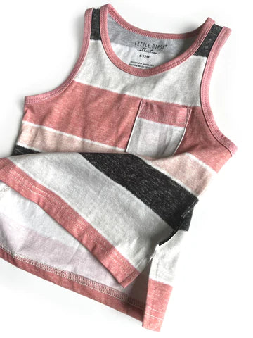 Washed Stripe Pocket Tank by Little Bipsy