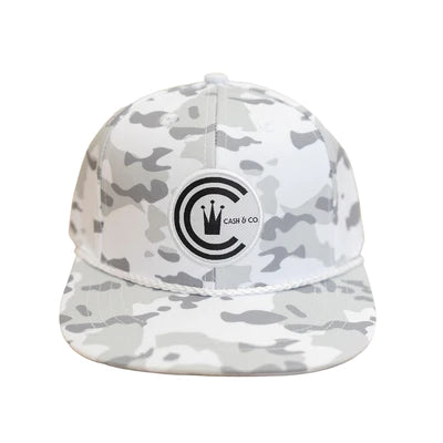 White Camo Flat Bill Hat by Cash & Co.