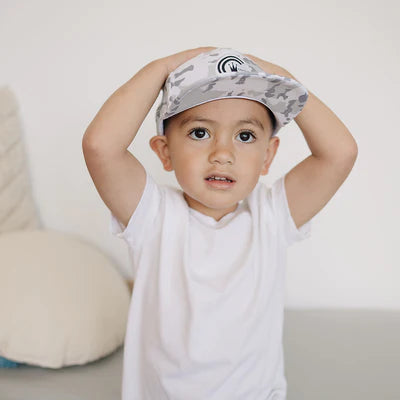 White Camo Flat Bill Hat by Cash & Co.