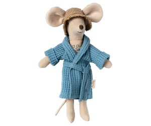 Bathrobe for Dad Mouse in Dusty Blue by Maileg