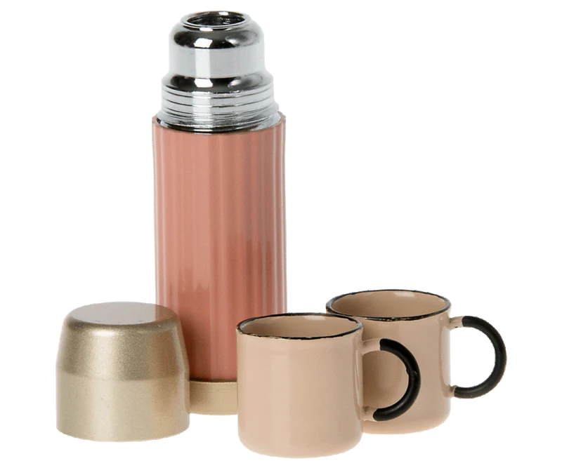 Thermos and Cups in Soft Coral by Maileg