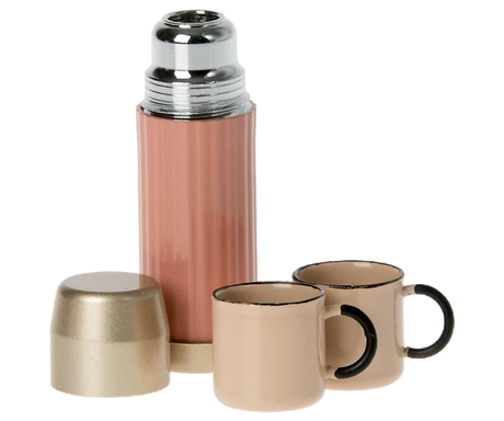 Thermos and Cups in Soft Coral by Maileg