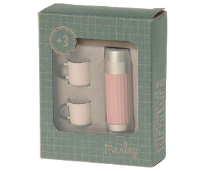 Thermos and Cups in Soft Coral by Maileg