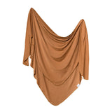 Knit Swaddle Blanket in Camel by Copper Pearl