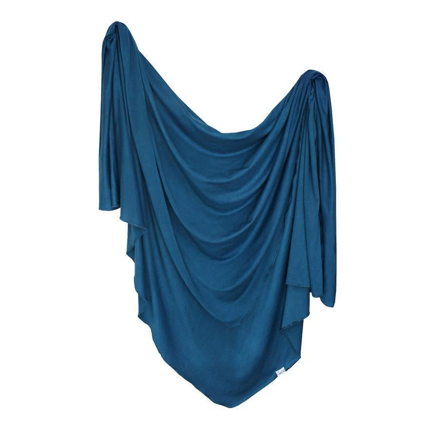 Knit Swaddle Blanket in River by Copper Pearl