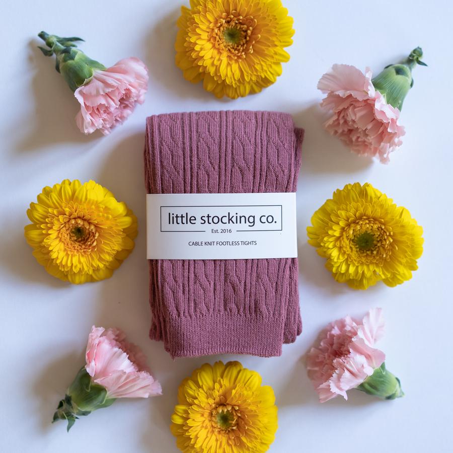 Cable Knit Footless Tights by Little Stocking Co.