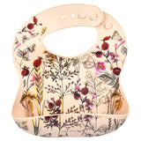 Three Little Tots - Silicone Bib with Crumb Catcher - Flower Print