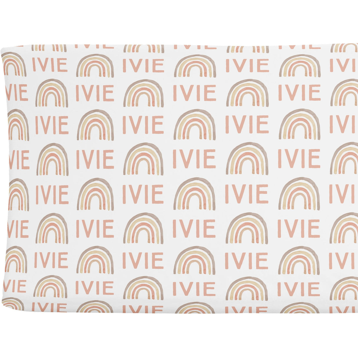 Sugar + Maple Personalized Changing Pad Cover | Rainbow