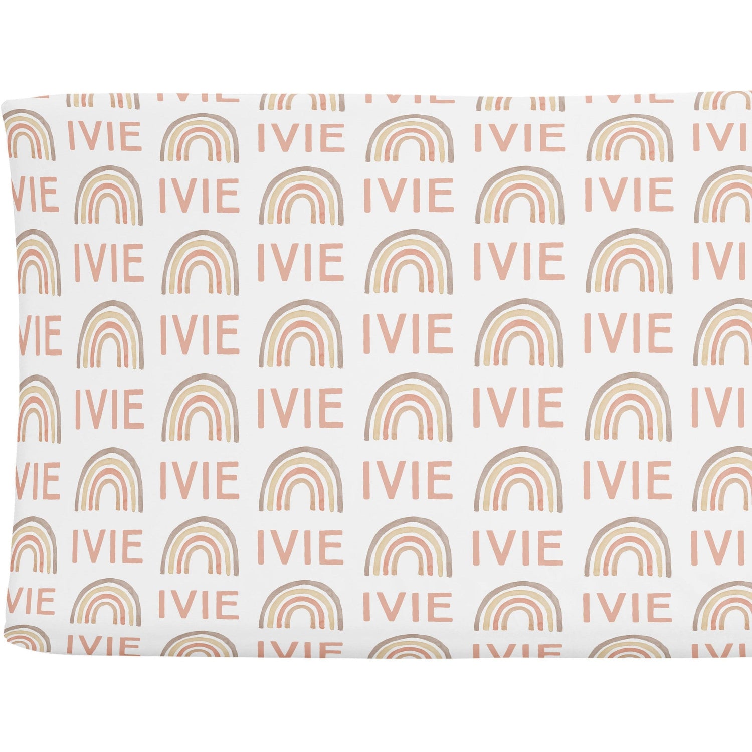 Sugar + Maple Personalized Changing Pad Cover | Rainbow