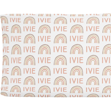 Sugar + Maple Personalized Changing Pad Cover | Rainbow