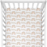 Sugar + Maple Personalized Crib Sheet | Rainbow