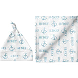 Sugar + Maple Personalized Blanket & Hat Set | Anchor