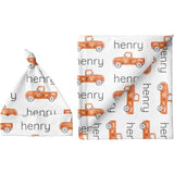 Sugar + Maple Personalized Blanket & Hat Set | Trucks