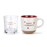 Merry & Bright Christmas Mug & Glass Set by Demdaco