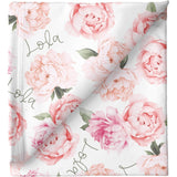 Sugar + Maple Personalized Stretchy Blanket | Peonies