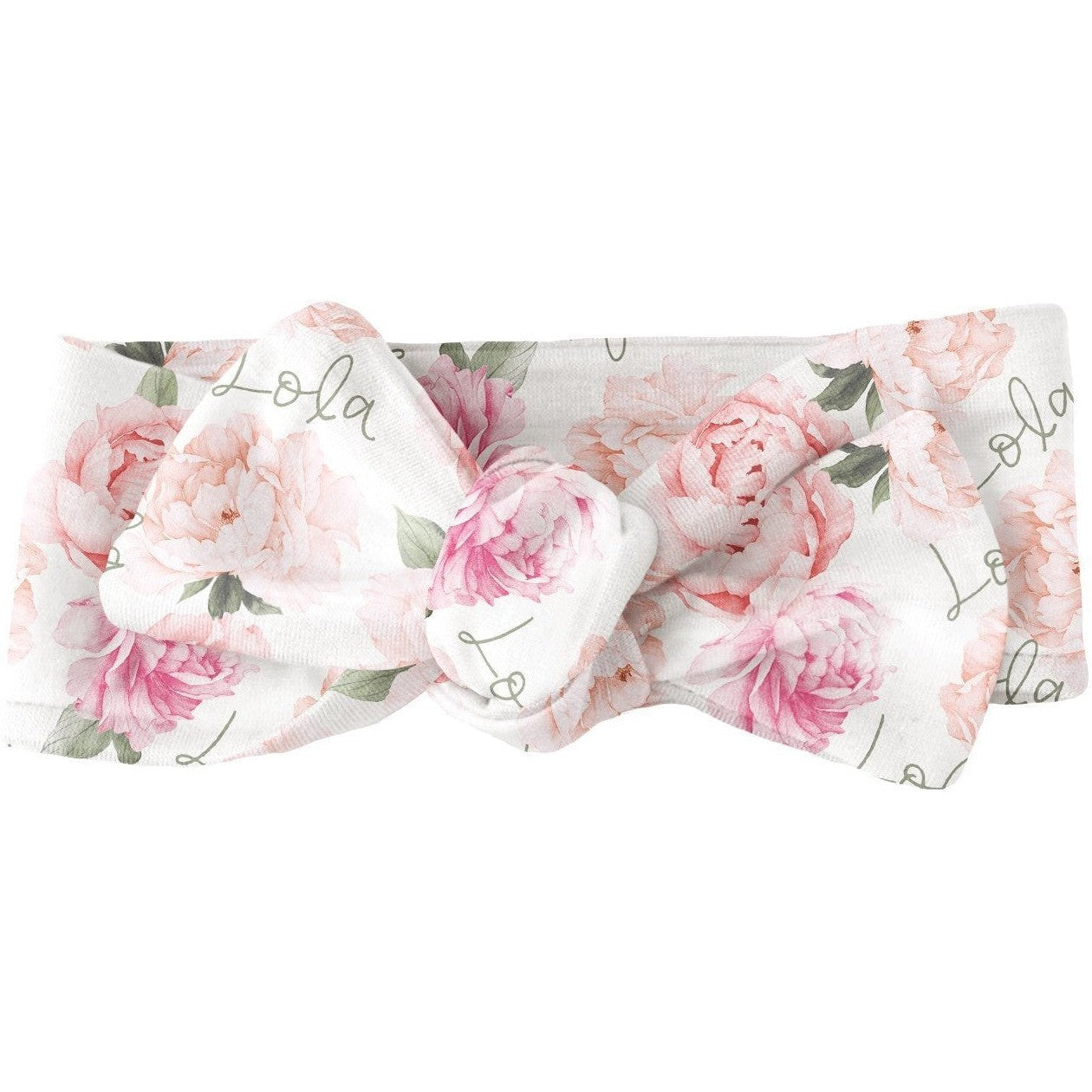 Sugar + Maple Personalized Bow | Peonies