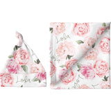 Sugar + Maple Personalized Blanket & Hat Set | Peonies