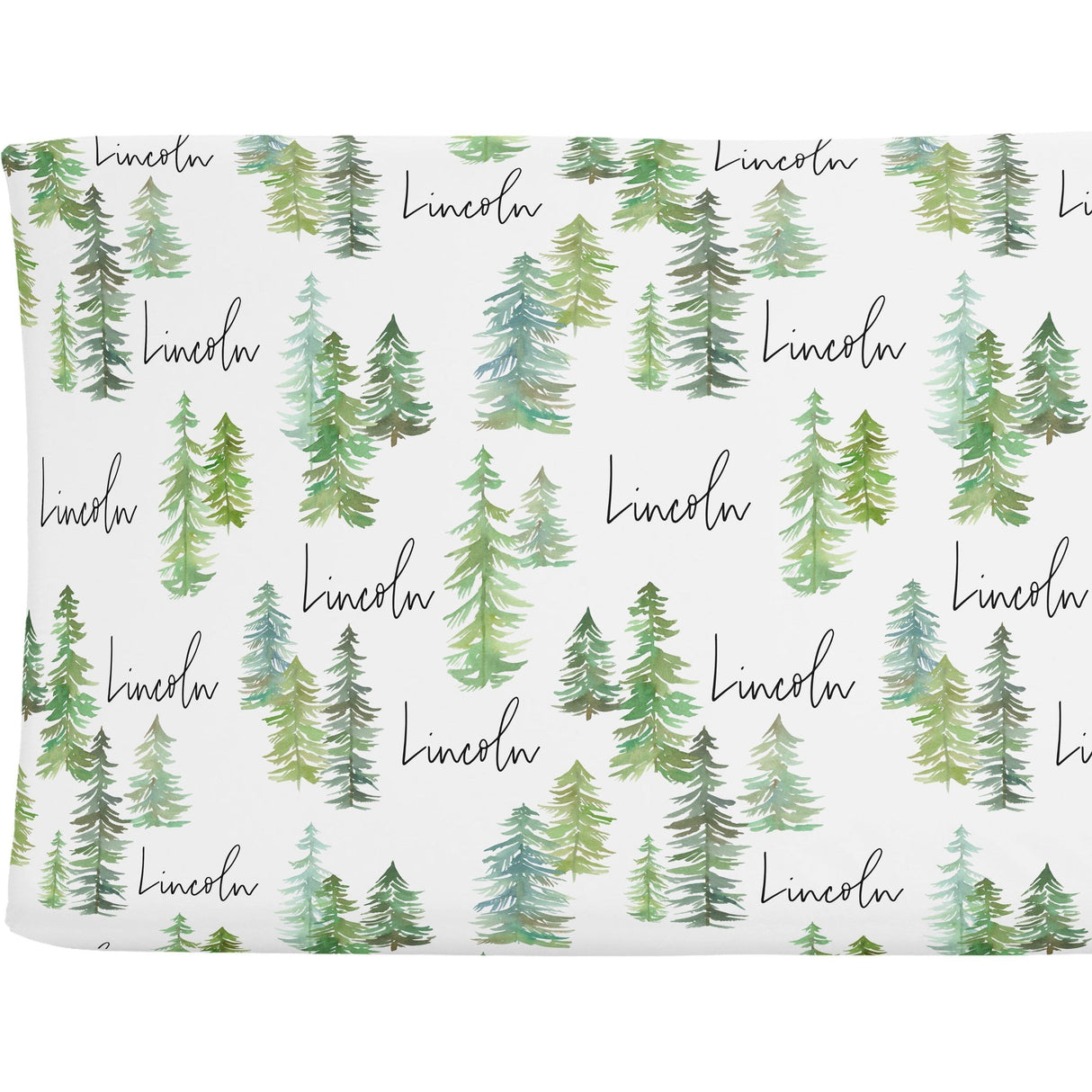 Sugar + Maple Personalized Changing Pad Cover | Pine Tree