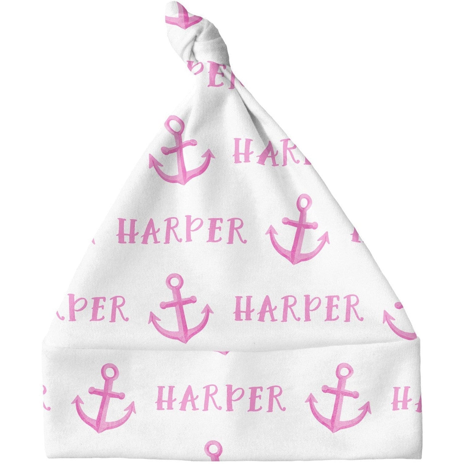 Sugar + Maple Personalized Knotted Baby Hat | Anchor