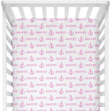 Sugar + Maple Personalized Crib Sheet | Anchor