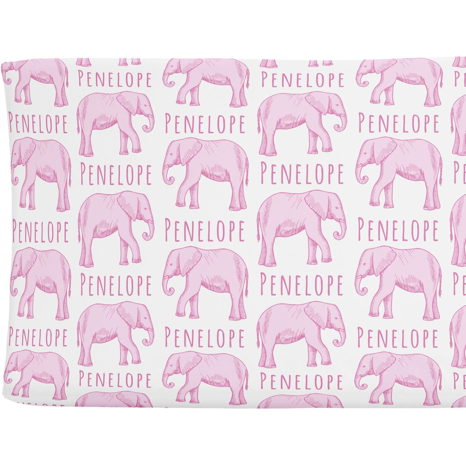 Sugar + Maple Personalized Changing Pad Cover | Elephant