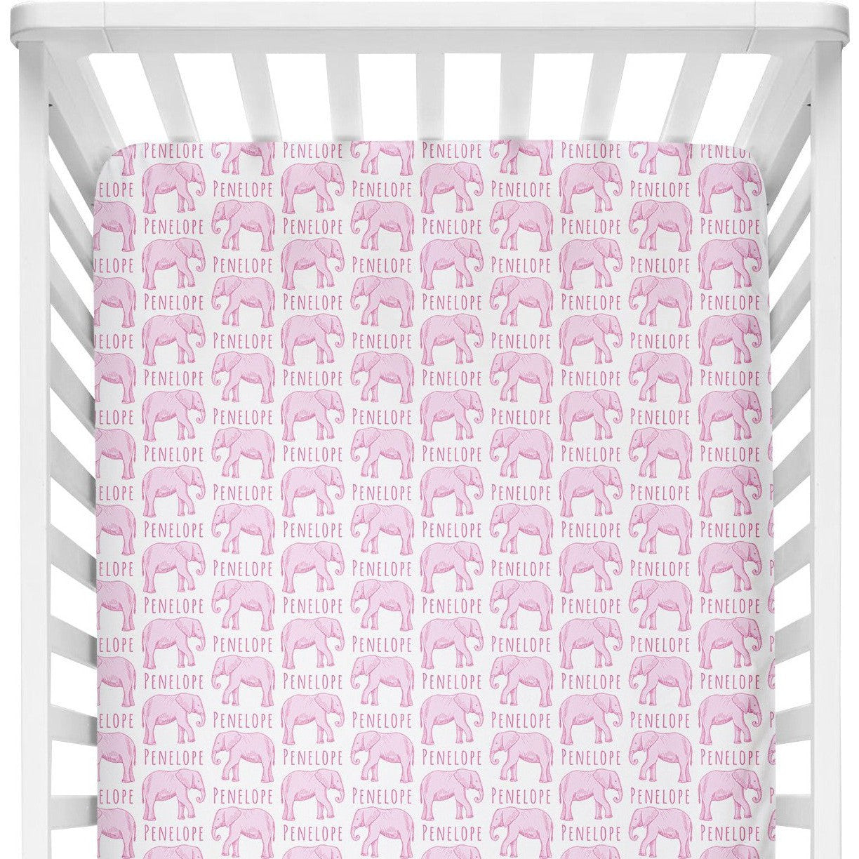 Sugar + Maple Personalized Crib Sheet | Elephant