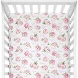 Sugar + Maple Personalized Crib Sheet | Peonies