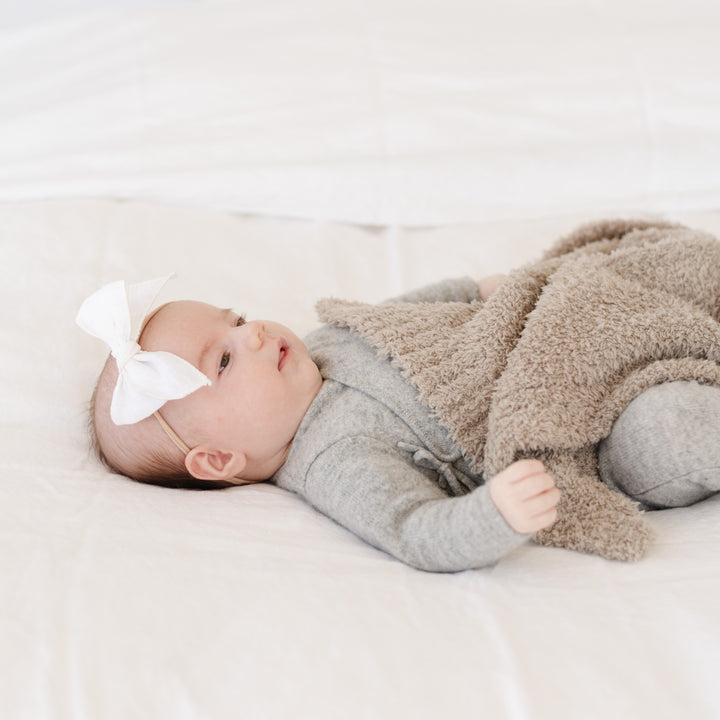 Bamboni Receiving Blanket in Taupe by Saranoni