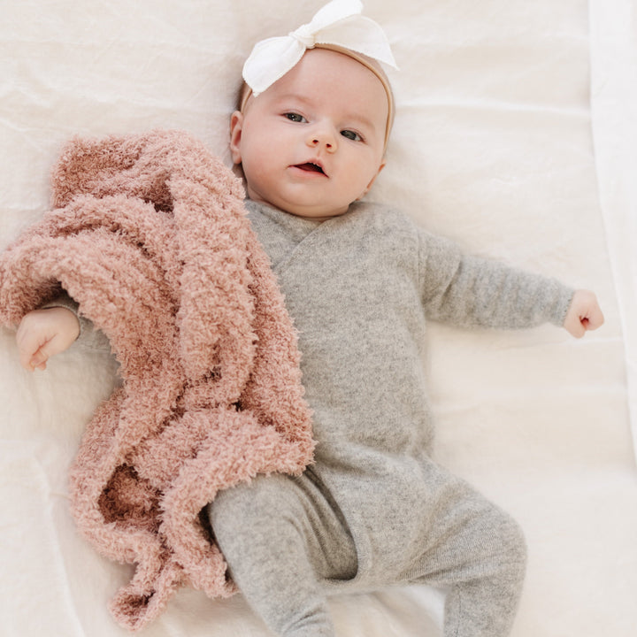 Ribbed Bamboni Mini Blanket- Cameo by Saranoni