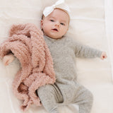 Ribbed Bamboni Mini Blanket- Cameo by Saranoni