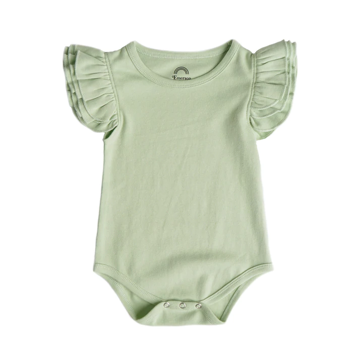 Emerson - Seagrass Flutter Bodysuit Onesie