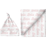 Sugar + Maple Personalized Blanket & Hat Set | Repeating Name