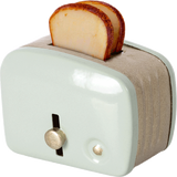 Miniature toaster & bread in mint by Maileg