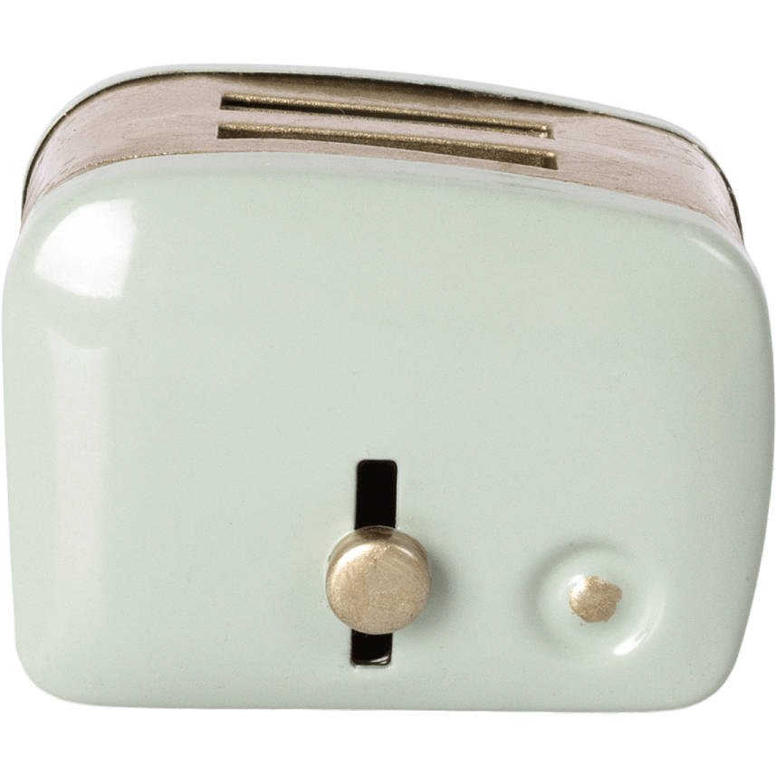 Miniature toaster & bread in mint by Maileg