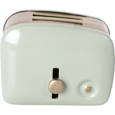 Miniature toaster & bread in mint by Maileg