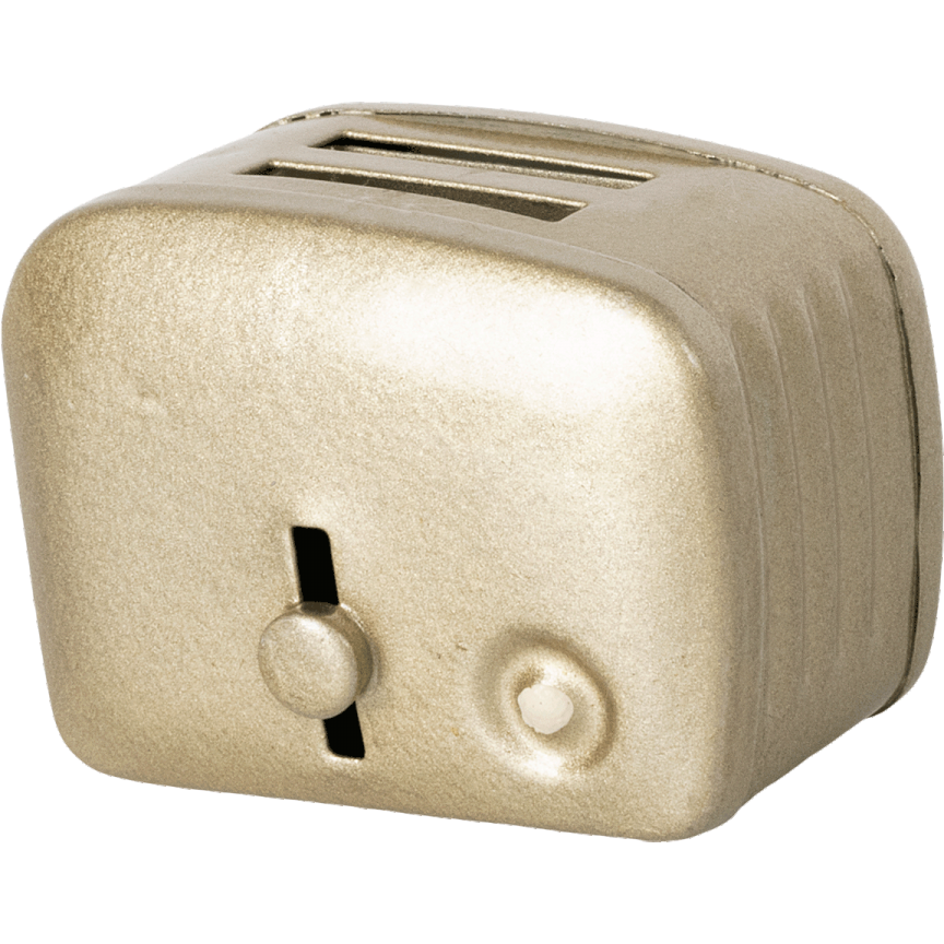 Miniature toaster & bread in silver by Maileg