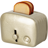 Miniature toaster & bread in silver by Maileg