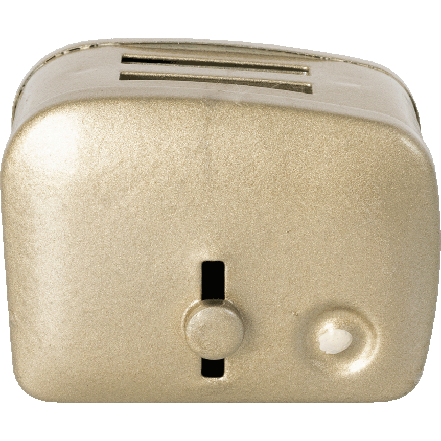 Miniature toaster & bread in silver by Maileg