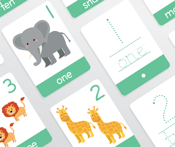 Number Toddler Flashcards - "Count + Write" 1-10