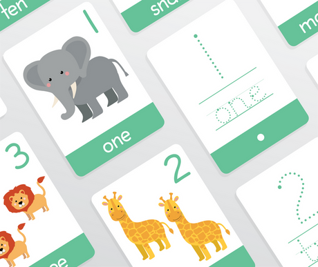 Number Toddler Flashcards - "Count + Write" 1-10